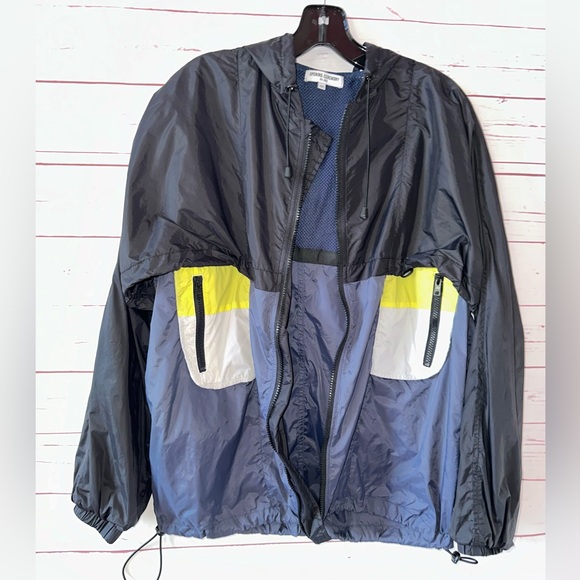 OPENING CEREMONY double layer Windbreaker jacket size S hood black UNISEX - Picture 6 of 11